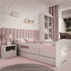 Łóżko babydreams białe konik bez szuflady materac kokos 160/80 Kocot Kids