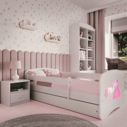 Łóżko babydreams białe księżniczka konik bez szuflady materac kokos 160/80 Kocot Kids