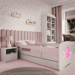 Łóżko babydreams białe księżniczka na koniku z szufladą materac kokos 160/80 Kocot Kids