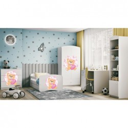 Łóżko babydreams białe miś motylki z szufladą materac kokos 160/80 Kocot Kids