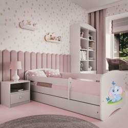 Łóżko babydreams białe słonik z szufladą materac lateks 160/80 Kocot Kids