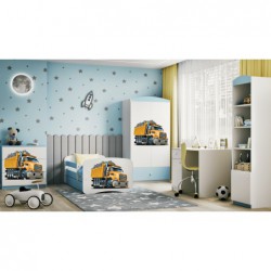 Łóżko babydreams niebieskie ciężarówka bez szuflady materac lateks 160/80 Kocot Kids