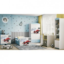 Łóżko babydreams niebieskie formuła z szufladą materac kokos 160/80 Kocot Kids