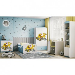 Łóżko babydreams niebieskie koparka z szufladą materac kokos 160/80 Kocot Kids