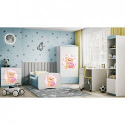 Łóżko babydreams niebieskie miś motylki bez szuflady materac lateks 160/80 Kocot Kids