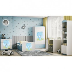 Łóżko babydreams niebieskie niebieski miś bez szuflady materac kokos 160/80 Kocot Kids