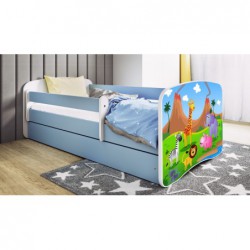 Łóżko babydreams niebieskie safari bez szuflady materac kokos 160/80 Kocot Kids