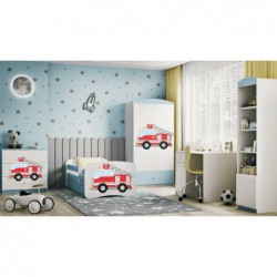 Łóżko babydreams niebieskie straż pożarna bez szuflady materac kokos 160/80 Kocot Kids