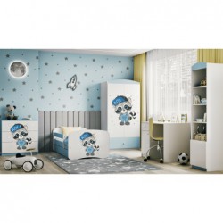 Łóżko babydreams niebieskie szop z szufladą materac kokos 160/80 Kocot Kids