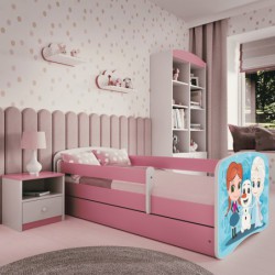 Łóżko babydreams różowe kraina lodu z szufladą materac kokos 160/80 Kocot Kids