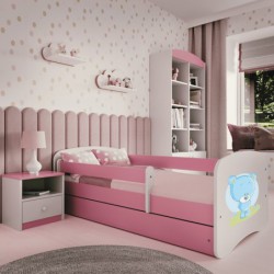 Łóżko babydreams różowe niebieski miś bez szuflady materac kokos 160/80 Kocot Kids