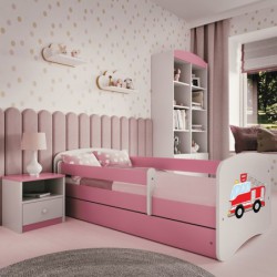 Łóżko babydreams różowe straż pożarna bez szuflady materac lateks 180/80 Kocot Kids