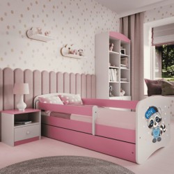 Łóżko babydreams różowe szop z szufladą materac kokos 160/80 Kocot Kids