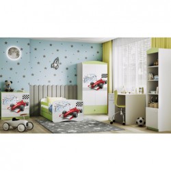 Łóżko babydreams zielone formuła z szufladą materac kokos 140/70 Kocot Kids