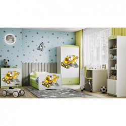 Łóżko babydreams zielone koparka bez szuflady materac kokos 180/80 Kocot Kids