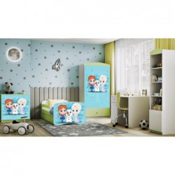 Łóżko babydreams zielone kraina lodu bez szuflady materac kokos 160/80 Kocot Kids