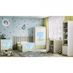 Łóżko babydreams zielone niebieski miś bez szuflady materac kokos 180/80 Kocot Kids