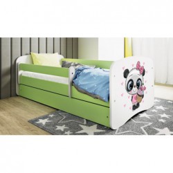 Łóżko babydreams zielone panda bez szuflady materac kokos 180/80 Kocot Kids