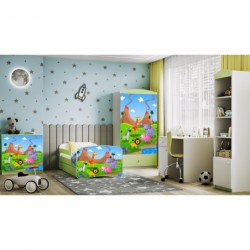 Łóżko babydreams zielone safari z szufladą materac lateks 160/80 Kocot Kids