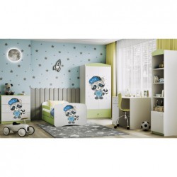 Łóżko babydreams zielone szop bez szuflady materac kokos 140/70 Kocot Kids