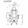 Fotel ALISTER gabinetowy popielaty / czarny Halmar