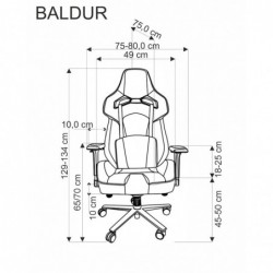 Fotel BALDUR gabinetowy c.popielaty / czarny Halmar