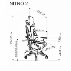 Fotel NITRO 2 gabinetowy tkanina, czerwony / czarny Halmar