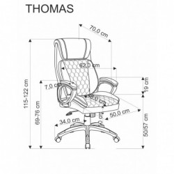 Fotel THOMAS gabinetowy czarny Halmar