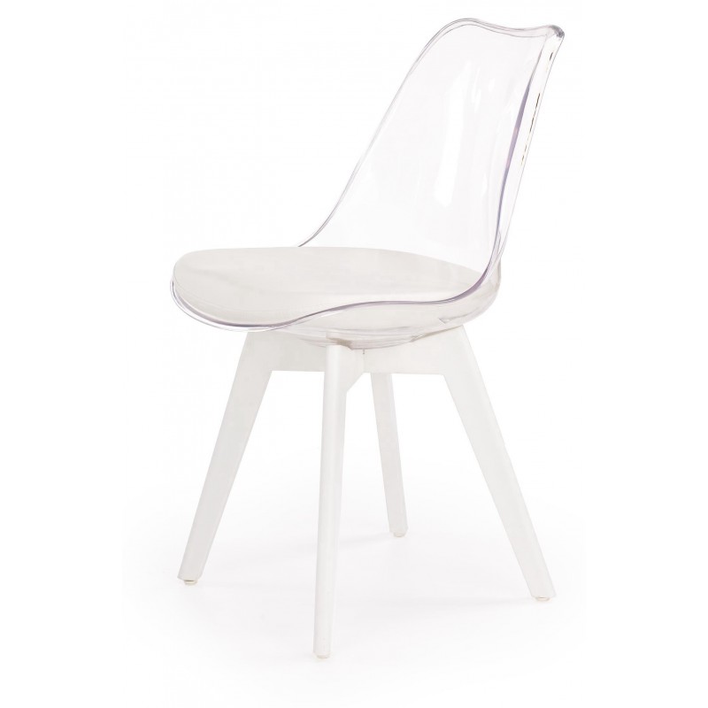 K245 Krzesło Bezbarwny / Biały Halmar