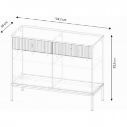 Komoda Maggiore Ma02 2D2S Biały/N.Czarne/U.Czarne WIPMEB