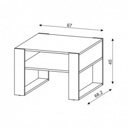 Stolik Kawowy Quadro Dąb Artisan/Czarny 5W WIPMEB