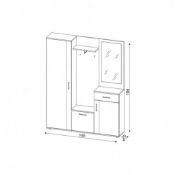 Przedpokój P-006 (Przedpokój) Dąb Artisan/Biały Mat 5W+ WIPMEB