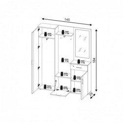 Przedpokój P-006 (Przedpokój) Dąb Artisan/Biały Mat 5W+ WIPMEB