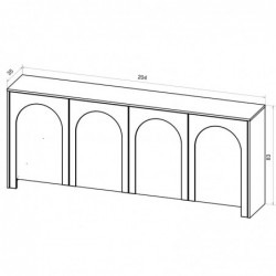 Komoda Arco 4D Czarny/Czarny 5W WIPMEB