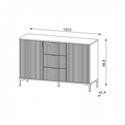 Komoda Flinn Fl08 2D3S Czarny/Czarny Mat 5W+ WIPMEB