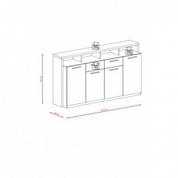 Komoda Mammut 870 4D Dąb Sonoma/Biały 3W WIPMEB