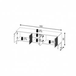 Szafka RTV Flinn Fl01 4D Czarny/Czarny Mat 5W+ WIPMEB