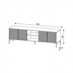 Szafka RTV Flinn Fl01 4D Czarny/Czarny Mat 5W+ WIPMEB