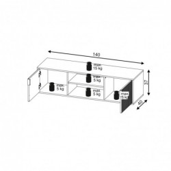 Szafka RTV Flinn Fl02 2D Biały/Biały Mat 5W+ WIPMEB