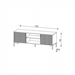 Szafka RTV Flinn Fl02 2D Czarny/Czarny Mat 5W+ WIPMEB