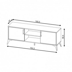 Szafka RTV Lugo Lu01 2D Dąb Artisan /Zielony Soft 5W+ WIPMEB