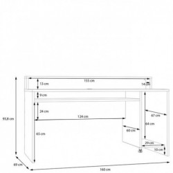 Biurko AYO TZRB235RB3-Z13M Forte