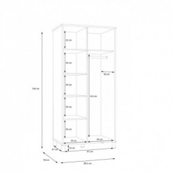 Szafa ubraniowa HAYATO HYTS821-M215 Forte