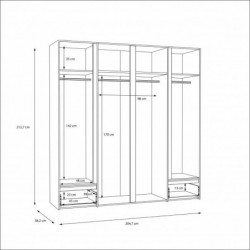 Szafa ubraniowa LENYBELARDO LNBS3411B-M216 Forte