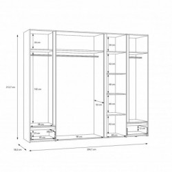 Szafa ubraniowa LENYBELARDO LNBS5511B-M216 Forte