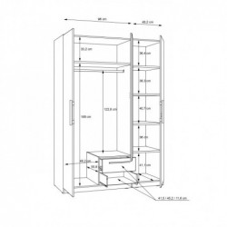 Szafa ubraniowa CADIXO CDXS83S-D78 Forte
