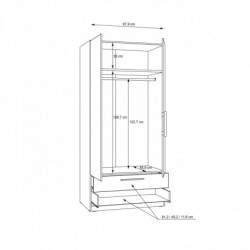 Szafa ubraniowa CADIXO CDXS87-D78 Forte