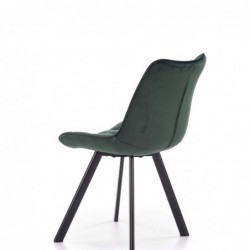 K332 Krzesło Nogi - Czarne, Siedzisko - Ciemny Zielony Halmar