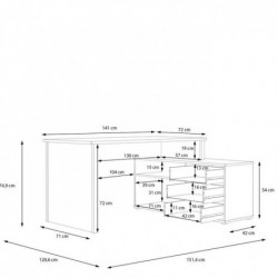 Biurko TEMPRA2 T2KB231L-M800 Forte