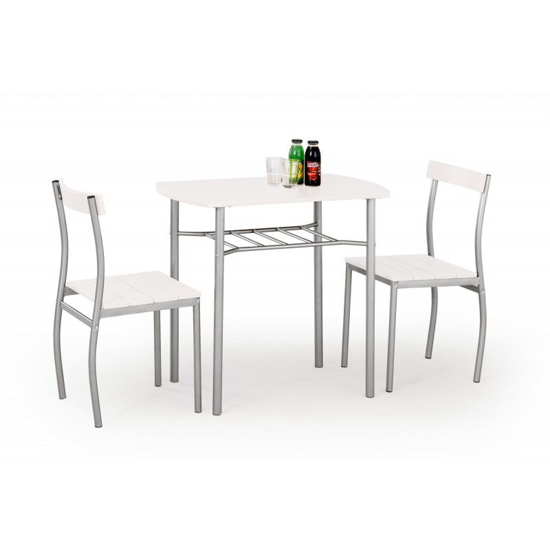 Lance Zestaw: Stół + 2 Krzesła, Biały Halmar